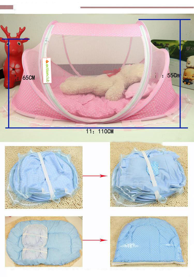 Load image into Gallery viewer, Foldable  Baby Bed Net With Pillow Net 2pieces Set
