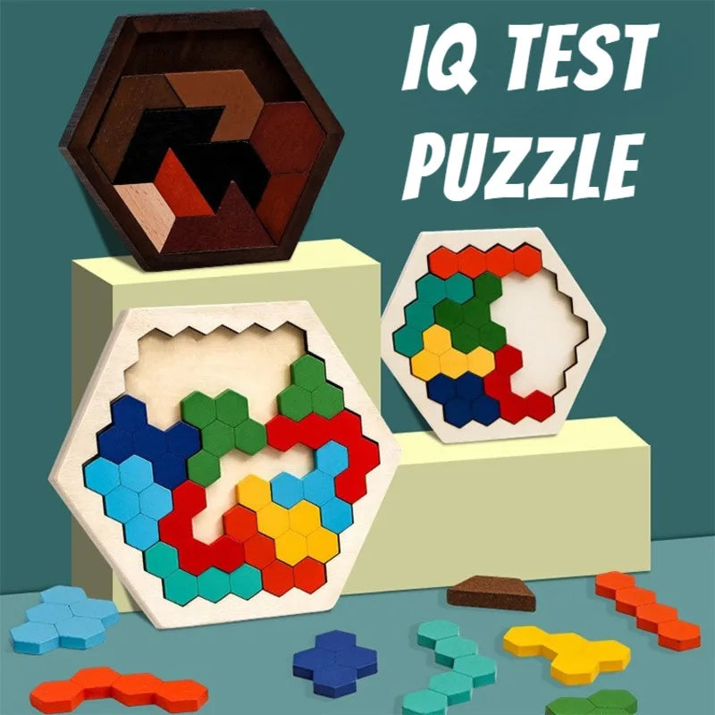 Load image into Gallery viewer, 3D Sechseckige Holzpuzzles
