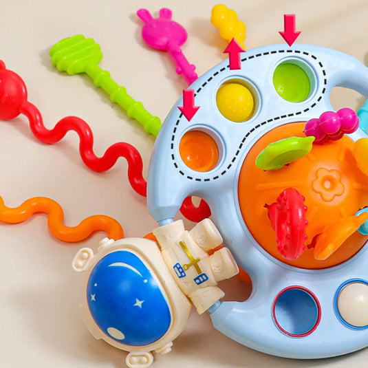 Montessori-Spielzeug für Babys: Zieh-Schnur-Sensory Toy