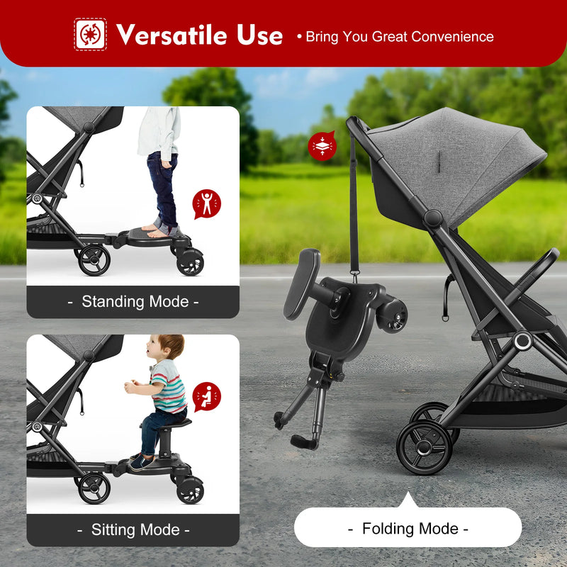 Load image into Gallery viewer, Universelles Kinderwagen-Stehbrett mit Sitz
