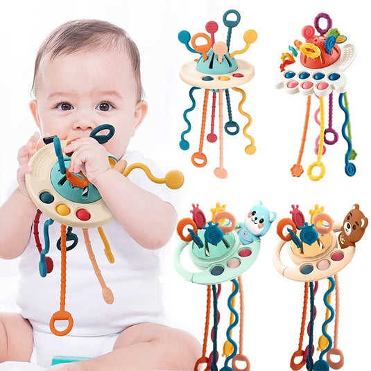 Montessori-Spielzeug für Babys: Zieh-Schnur-Sensory Toy