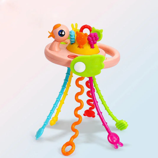 Montessori-Spielzeug für Babys: Zieh-Schnur-Sensory Toy