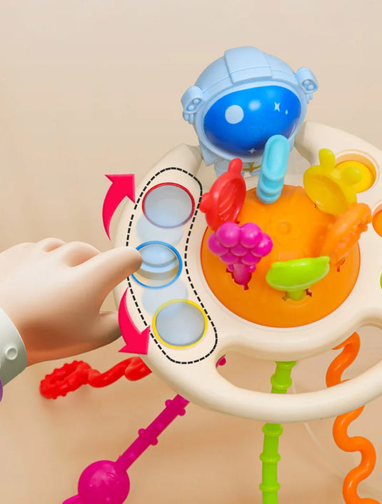 Montessori-Spielzeug für Babys: Zieh-Schnur-Sensory Toy