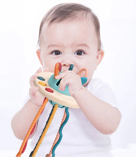 Montessori-Spielzeug für Babys: Zieh-Schnur-Sensory Toy