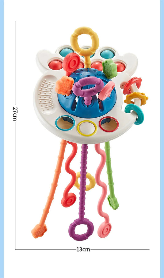 Montessori-Spielzeug für Babys: Zieh-Schnur-Sensory Toy