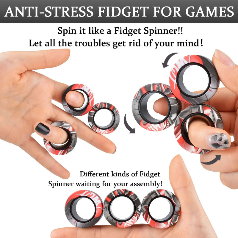 Load image into Gallery viewer, 3 Stück Magnetische Ring Fidget Spinner
