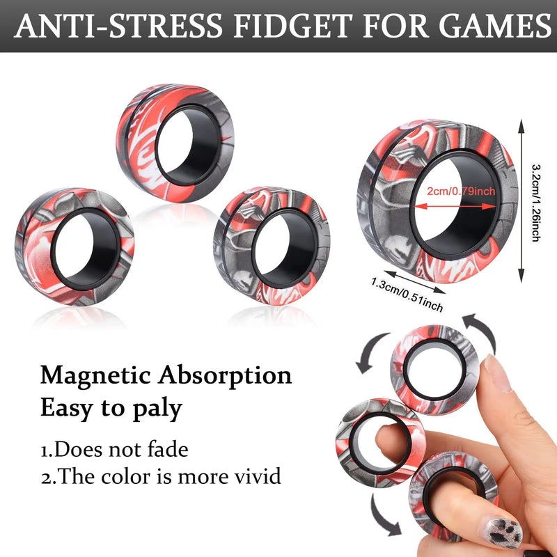 Load image into Gallery viewer, 3 Stück Magnetische Ring Fidget Spinner
